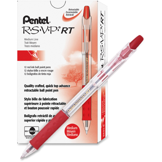 Image Pentel - Stylo à bille R.S.V.P. RT rouge