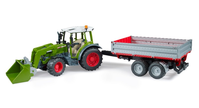 BRUDER Tracteur Fendt Vario 211 avec chargeur frontal et remorque basculante
