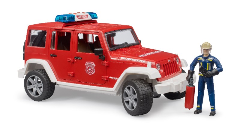 BRUDER Jeep Wrangler Unlimited Rubicon de pompiers avec figurine