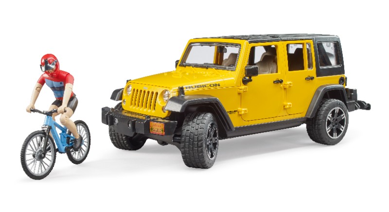 BRUDER Jeep Rubicon avec vélo de montagne et cycliste