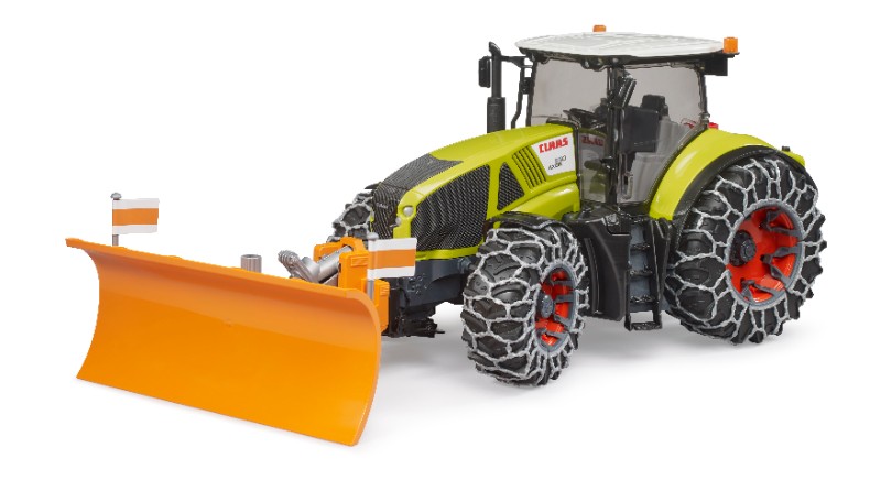 BRUDER Claas Axion 950 with Snow Chains and Plough Blade
