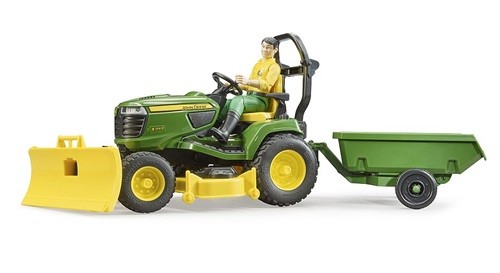 BRUDER Tracteur tondeuse & remorque John Deere avec figurine