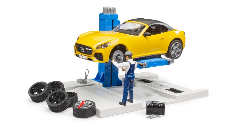 BRUDER Centre d'entretien automobile bworld + Roadster BRUDER