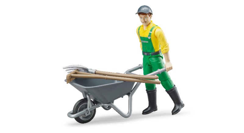 BRUDER Ensemble figurine agriculteur avec accessoires bworld