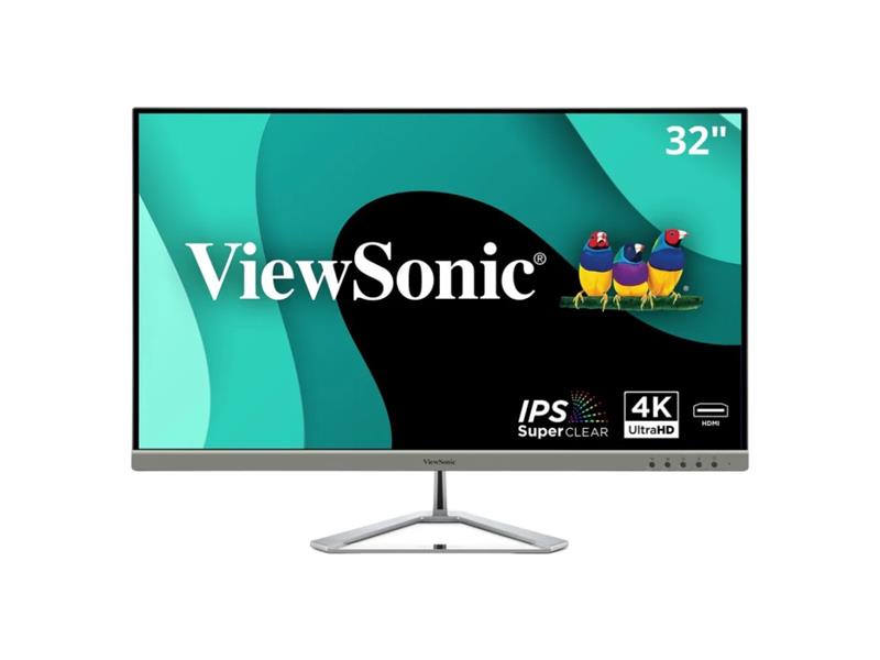 VIEWSONIC 32 PO(31.5INVIEWABLE) 4K UHD MONITOR AVEC A STYLISH ULTRA-MINCE FRAMELESS DESIGN,3840X2160 RESOLUTION.