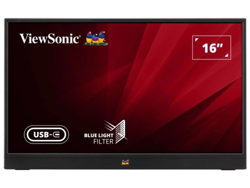 VIEWSONIC 15.6 PO PORTABLE IPS MONITOR, 1920X1080 RESOLUTION, MOBILE ERGONOMICS, USB-C, HDMI.