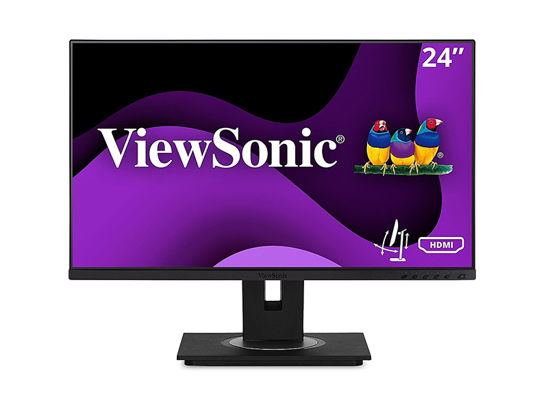 VIEWSONIC 24 PO ERGONOMIC 40-DEGREE TILT 1080P IPS MONITOR W/ HDMI, DP, VGA.