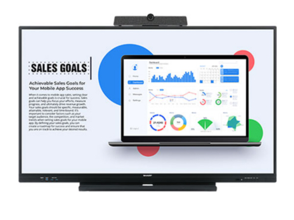 SHARP NEC 65 PO INTERACTIVE TACTILE ÉCRAN, 4K-UHD, 20POINT MULTI-TACTILE, 400NITS, 16/7, USB-C, WIRELESS, COLLABORATION BOARD, EDUCATION/BOARDROOM