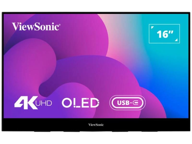 VIEWSONIC 15.6 PO UHD OLED PORTABLE MONITOR AVEC 60W USB C ET MINI-HDMI.