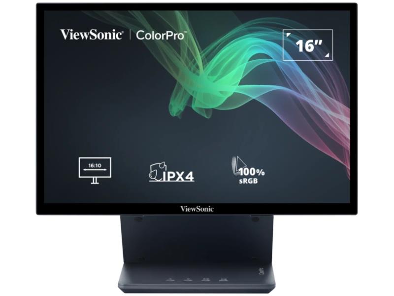 VIEWSONIC 16 PO PORTABLE MONITOR AVEC 40W USB C, ERGONOMIC STAND ET CARRYING CASE, 1920 X 1200 RESOLUTION.