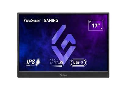 VIEWSONIC 17.3 PO PORTABLE 1080P 144HZ IPS GAMING MONITOR AVEC FREESYNC ET 60W USB-C