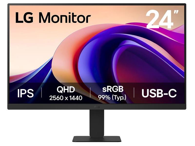 LG 24 PO 24U631A-B QHD IPS MONITOR AVEC USB TYPE C, NOIR