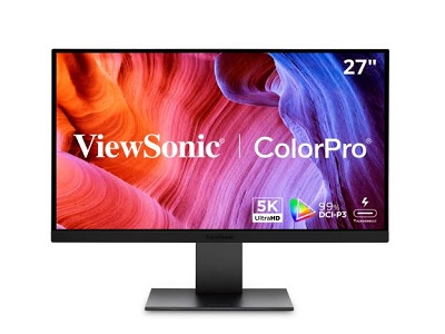 VIEWSONIC 27 PO COLORPRO 5K IPS MONITOR AVEC 100W THUNDERBOLT 4, USB C, ET DCI-P3 COLOR GAMUT