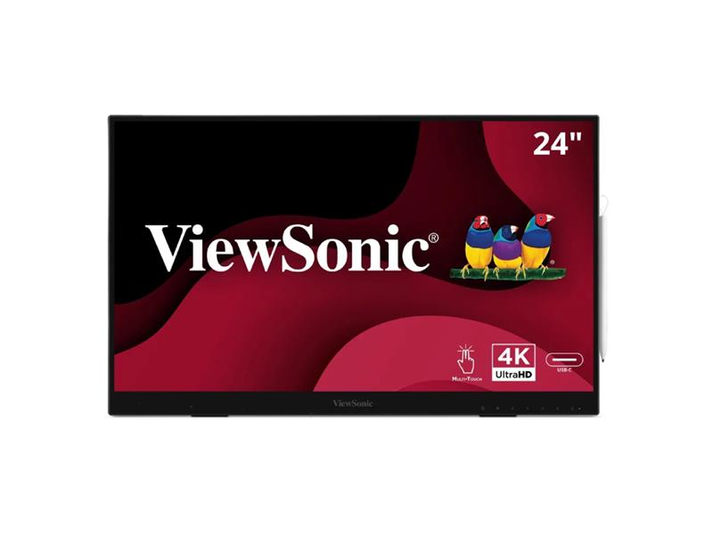 VIEWSONIC 24IN 4K PODIUM TOUCH DISPLAY WITH ACTIVE STYLUS AND ADVANCED ERGONOMICS.