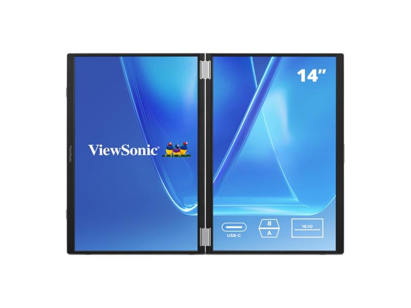 VIEWSONIC 14IN DUAL SCREEN WUXGA PORTABLE MONITOR WITH USB-C AND PROTECTIVE SLEEVE