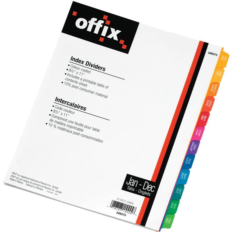 Image Offix® Colour-Coded Index Dividers
