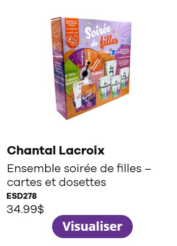 Chantal Lacroix – Ensemble soirée de filles, cartes et dosettes