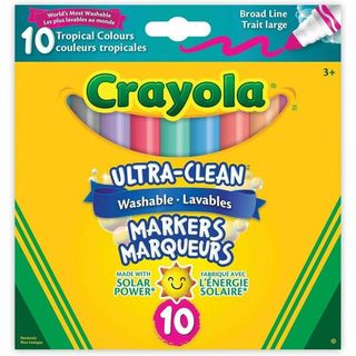 Marqueurs lavables Ultra-Clean - pointe large couleurs tropicales - Boîte de 10