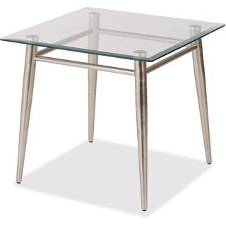 Table à café carrée en verre 22 x 22 po