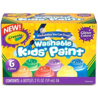 Peinture pour enfants lavable - Pailletée - Boîte de 6