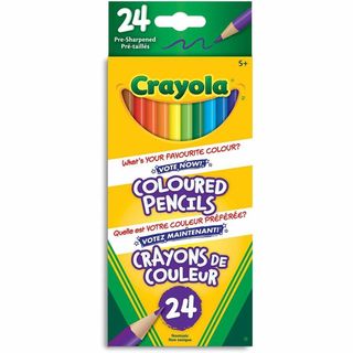 Crayons à colorier en bois - Avec taille-crayon - Boîte de 24