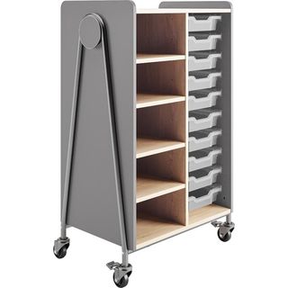 Rangement Whiffle, 4 étagères et 10 bacs, gris