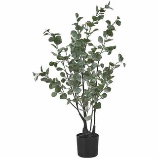 Eucalyptus artificiel en pot noir