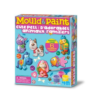 4M - Mouler et peindre 2 chiots 3D, bilingue