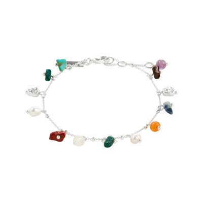 Bracelet Between à pierres semi-précieuses, plaqué argent