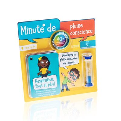 Minute de pleine conscience, cartes et sablier Open The Joy (en français)