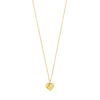 Collier Revan à pendentif cœur, recyclé, plaqué or