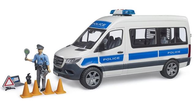 Mercedes-Benz Sprinter d'intervention de police avec module lumi&egrave;re et son et policier